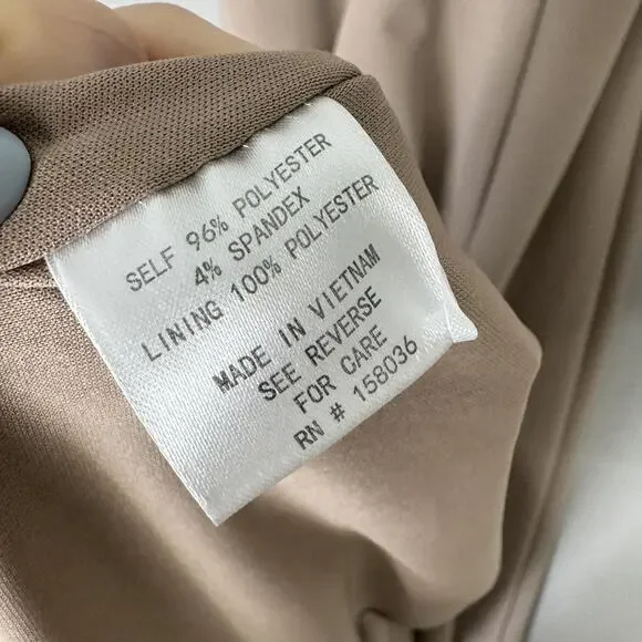 Birdy Grey Alex Crepe Maxi Dress Womens XS Taupe Formal Gown Bridesmaid Bow Tie - Picture 14 of 15